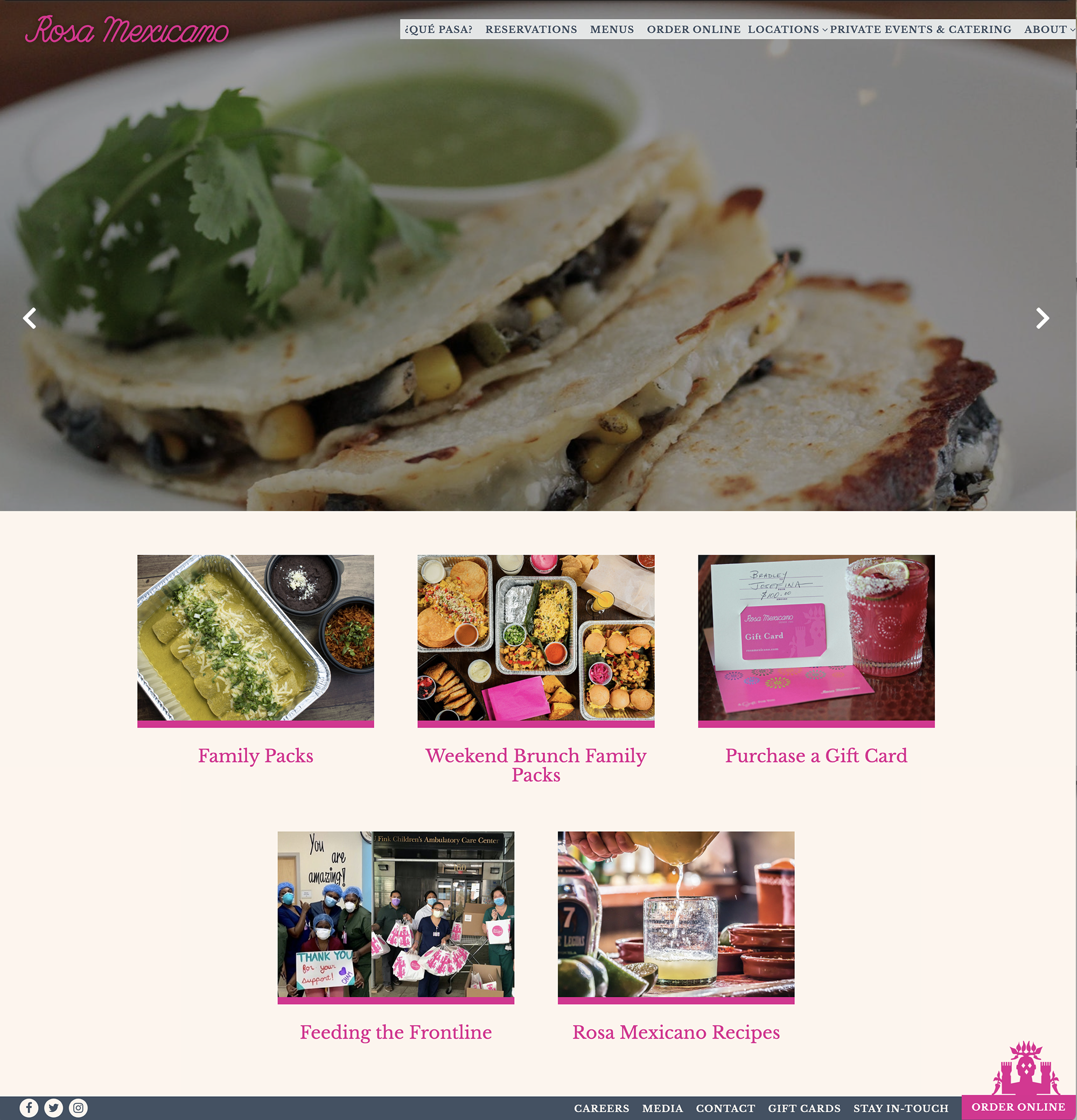 Rosa Mexicano Website Old