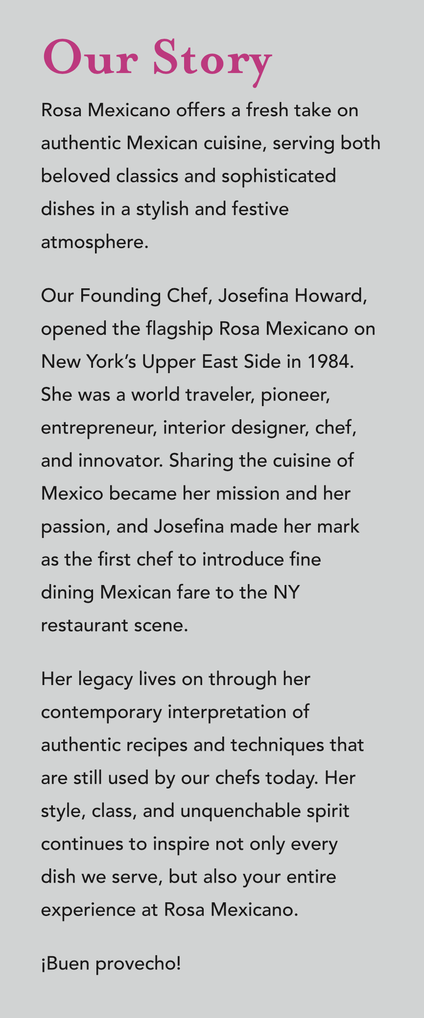 Rosa Mexicano Origin Story